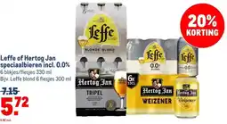 Makro Leffe of Hertog Jan speciaalbieren incl. 0.0% aanbieding