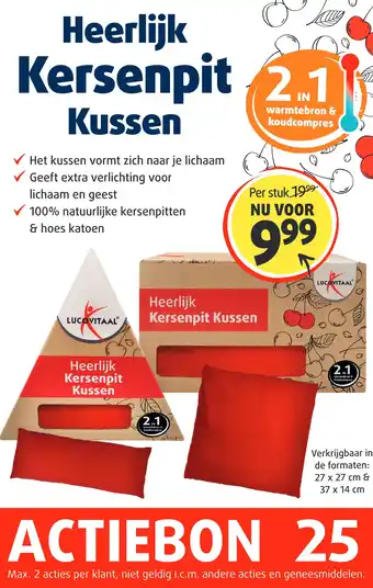 Lucovitaal Heerlijk Kersenpit Kussen aanbieding