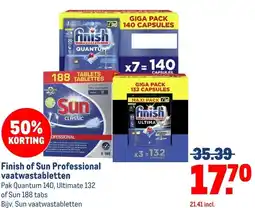 Makro Finish of Sun Professional vaatwastabletten aanbieding