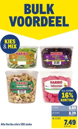 Makro Alle Haribo silo's 150 stuks aanbieding