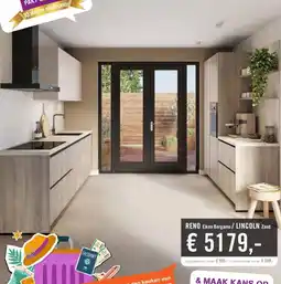 Keukendepot RENO Eiken Bergamo / LINCOLN Zand aanbieding