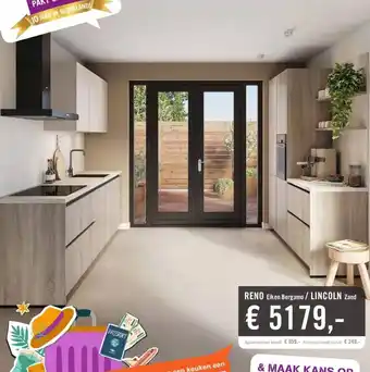 Keukendepot RENO Eiken Bergamo / LINCOLN Zand aanbieding