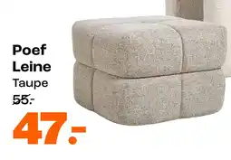 Kwantum Poef Leine Taupe aanbieding