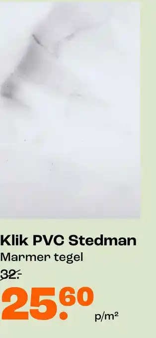 Kwantum Klik PVC Stedman Marmer tegel aanbieding