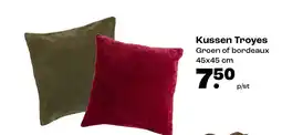 Kwantum Kussen Troyes Groen of bordeaux aanbieding