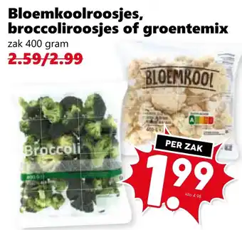 Coop Bloemkoolroosjes, broccoliroosjes of groentemix aanbieding