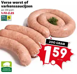 Coop Verse worst of varkenssaucijzen aanbieding