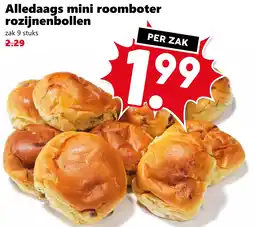 Coop Alledaags mini roomboter rozijnenbollen aanbieding