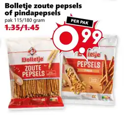 Coop Bolletje zoute pepsels of pindapepsels aanbieding