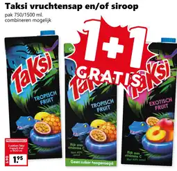 Coop Taksi vruchtensap en/of siroop aanbieding
