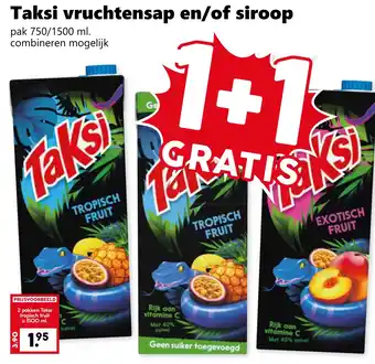 Coop Taksi vruchtensap en/of siroop aanbieding