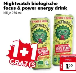 Coop Nightwatch biologische focus & power energy drink aanbieding