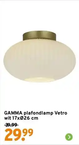 GAMMA GAMMA plafondlamp Vetro wit 17xØ26 cm aanbieding