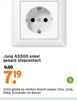 GAMMA Jung enkel geaard stopcontact aanbieding