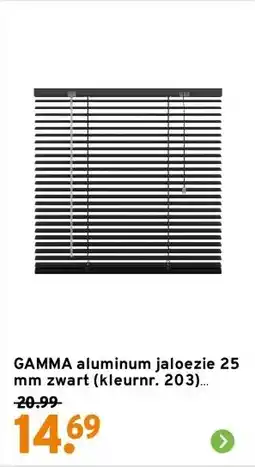 GAMMA GAMMA aluminum jaloezie 25 mm zwart (kleurnr. 203) 60x130 cm (bxh) aanbieding