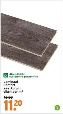 GAMMA Laminaat Confort zwartbruin eiken aanbieding