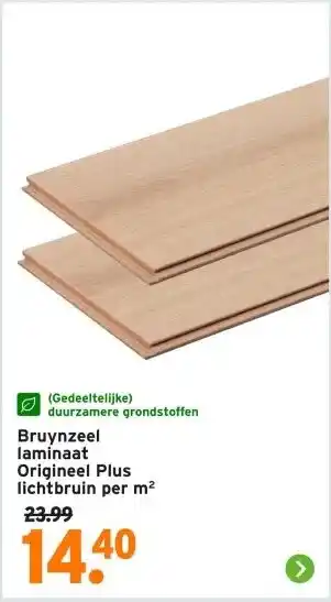 GAMMA Bruynzeel laminaat Origineel Plus lichtbruin aanbieding