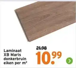 GAMMA Laminaat XB Maris donkerbruin eiken aanbieding