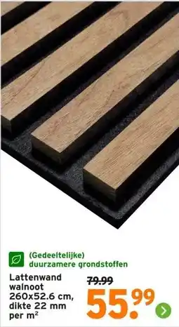 GAMMA Lattenwand walnoot aanbieding