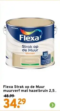 GAMMA Flexa Strak op de Muur muurverf mat hazelbruin 2,5 liter aanbieding