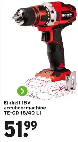 GAMMA Einhell 18V accuboormachine aanbieding