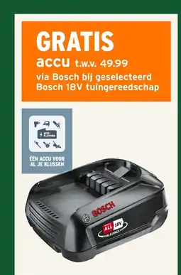 GAMMA Via Bosch bij geselecteerd Bosch 18V tuingereedschap aanbieding