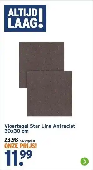 GAMMA Vloertegel Star Line Antraciet aanbieding