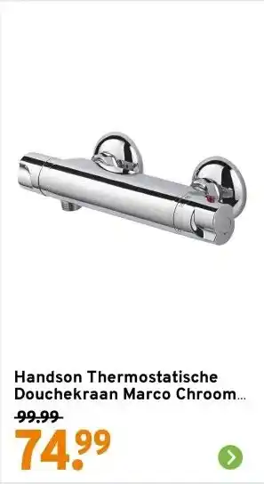 GAMMA Handson Thermostatische Douchekraan Marco Chroom 12 cm aanbieding
