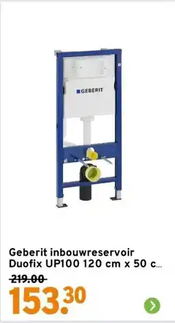 GAMMA Geberit inbouwreservoir Duofix UP100 120 cm x 50 cm x 12 cm blauw aanbieding
