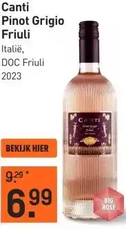 Gall & Gall Canti Pinot Grigio Friuli 75CL aanbieding