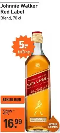 Gall & Gall Johnnie Walker Red Label 70CL aanbieding