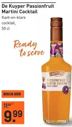 Gall & Gall De Kuyper Passionfruit Martini Cocktail 50CL aanbieding