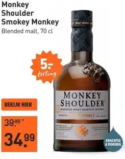 Gall & Gall Monkey Shoulder Smokey Monkey 70CL aanbieding