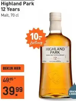 Gall & Gall Highland Park 12 Years 70CL aanbieding