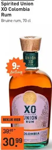 Gall & Gall Spirited Union XO Colombia Rum 70CL aanbieding