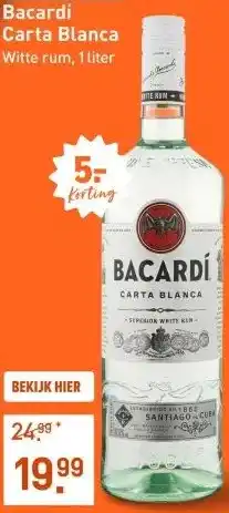 Gall & Gall Bacardí Carta Blanca 100CL aanbieding
