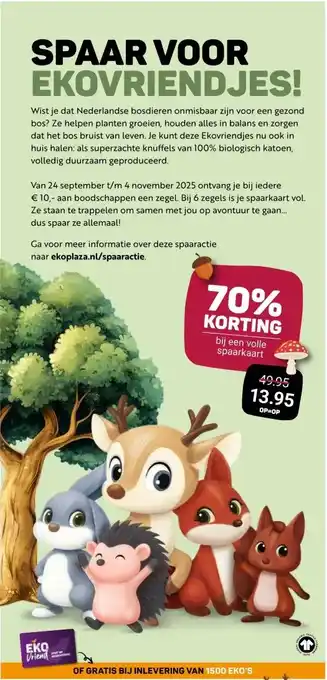 Ekoplaza SPAAR VOOR EKOVRIENDJES! aanbieding