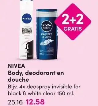 DA NIVEA Body, deodorant en douche aanbieding