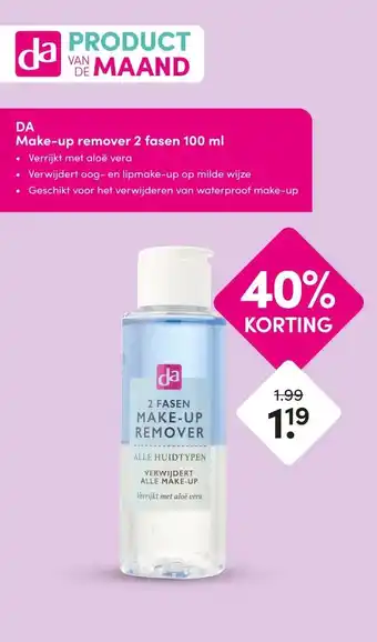 DA DA Make-up remover 2 fasen 100 ml aanbieding
