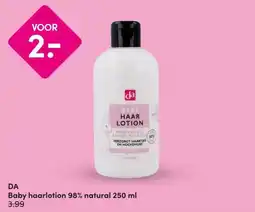 DA DA Baby haarlotion 98% natural aanbieding