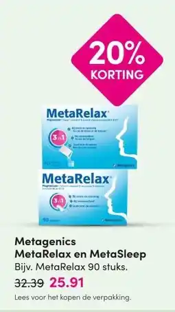 DA Metagenics Meta Relax en MetaSleep aanbieding