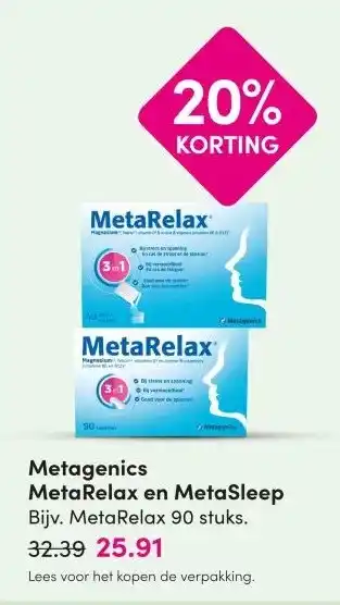 DA Metagenics Meta Relax en MetaSleep aanbieding