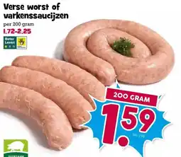 Boon`s Markt Verse worst of varkenssaucijzen aanbieding