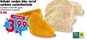 Boon`s Markt Gehakt cordon bleu en/of varkens satéschnitzels aanbieding