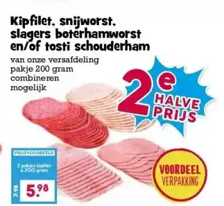 Boon`s Markt Kipfilet, snijworst. slagers boterhamworst en/of tosti schouderham aanbieding