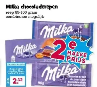 Boon`s Markt Milka chocoladerepen aanbieding