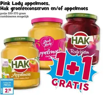 Boon`s Markt Pink Lady appelmoes, Hak groenteconserven en/of appelmoes aanbieding