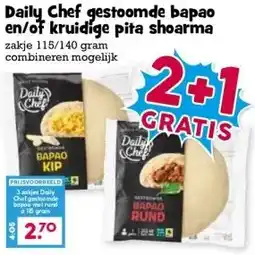 Boon`s Markt Daily Chef gestoomde bapao en/of kruidige pita shoarma aanbieding