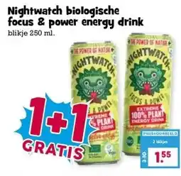Boon`s Markt Nightwatch biologische focus & power energy drink aanbieding