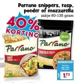 Boon`s Markt Parrano snippers, rasp. poeder of mozzarella aanbieding